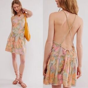 NWOT) "Deserted Island mini dress" By "Free People" 🌴🌻🏜